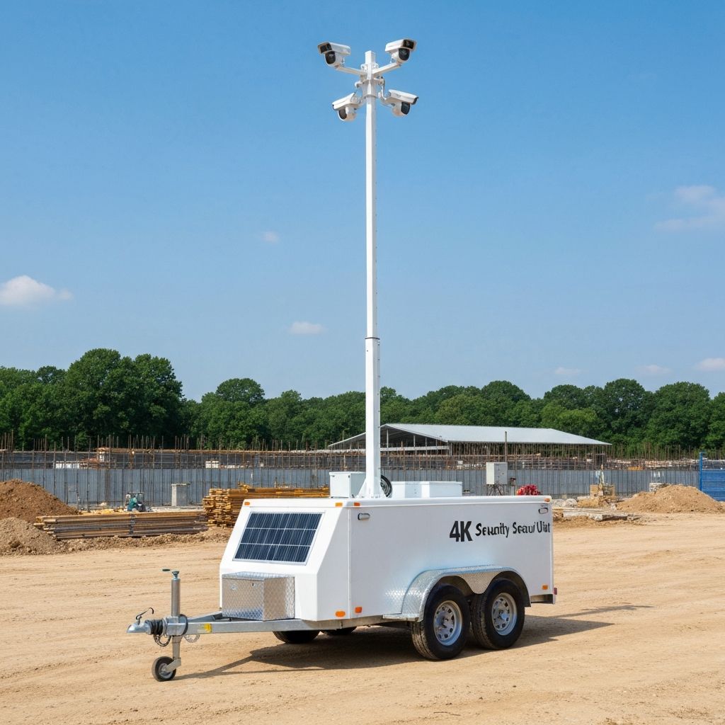 Professional Mobile CCTV Surveillance Trailers for Construction Sites and Events